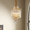 Gold 3 Lights Chandelier Lamp Simple Crystal Pendant Light - Rebooters