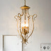 Gold Candle Chandelier Light Fixture Countryside 4 Lights Living Room Lamp - Rebooters