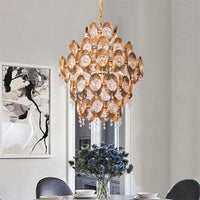 5 Lights Chandelier Traditional-Style Round Crystal Light Gold - Rebooters