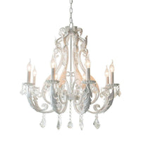 8 Lights Clear Crystal Chandelier Lighting Fixture Rustic Candle Bedroom Suspension Lamp - Rebooters