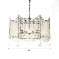 Beaded Crystal Chandelier Traditional 4/6 Lights Brass Fixture - Rebooters