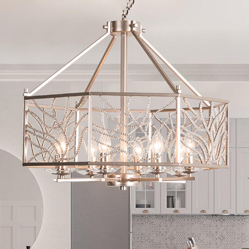 Candlestick Living Room Chandelier Minimalism Crystal 6 Lights - Rebooters