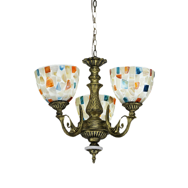 White 5/9/11 Lights Ceiling Chandelier Mediterranean Shell Mosaic - Rebooters