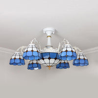9 Lights Semi Flush Baroque Grid Patterned Ceiling Light - Rebooters