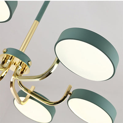Scandinavian Round Hanging Chandelier Acrylic 6 Lights Fixture - Rebooters