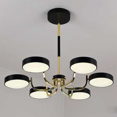 Scandinavian Round Hanging Chandelier Acrylic 6 Lights Fixture - Rebooters