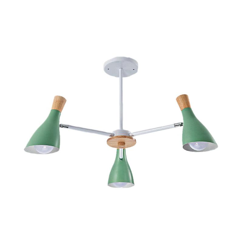 Kindergarten Horn Shape Chandelier Metal Macaroon Pendant Fixture - Rebooters