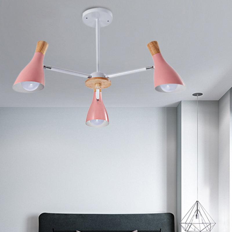 Kindergarten Horn Shape Chandelier Metal Macaroon Pendant Fixture - Rebooters