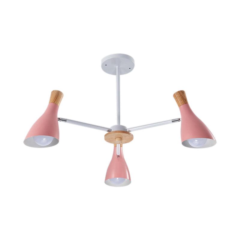 Kindergarten Horn Shape Chandelier Metal Macaroon Pendant Fixture - Rebooters