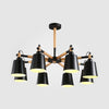 Tapered Shade Living Room Hanging Lights Iron 8 Bulbs Nordic Chandelier - Rebooters