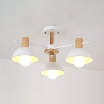 Dome Living Room Hanging Pendant Fixture Metal 3 Lights Modern - Rebooters