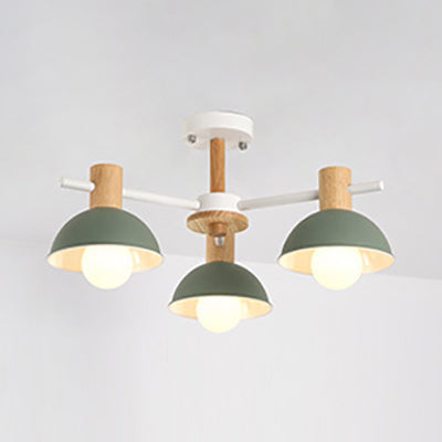 Dome Living Room Hanging Pendant Fixture Metal 3 Lights Modern - Rebooters