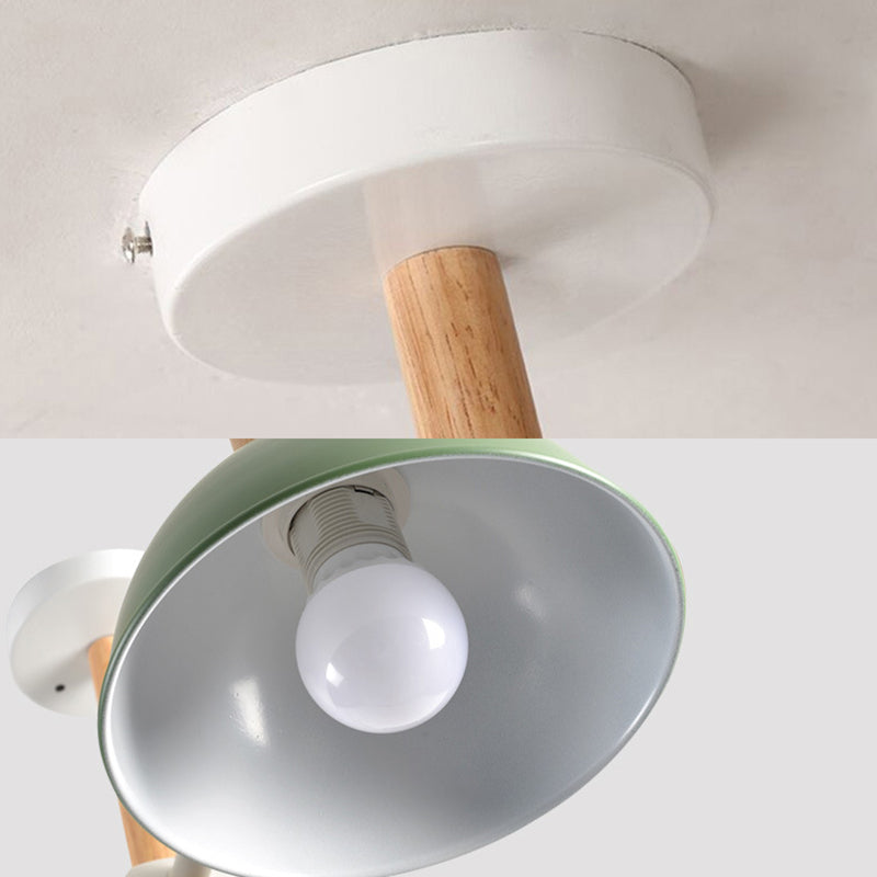 Macaroon Dome Hanging Pendant Fixture 6 Bulbs Metal Light - Rebooters