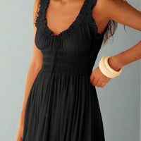 Matilda Sleeveless Maxi Dress with Flattering Ruched Detailing - Rebooters -Women's Dresses