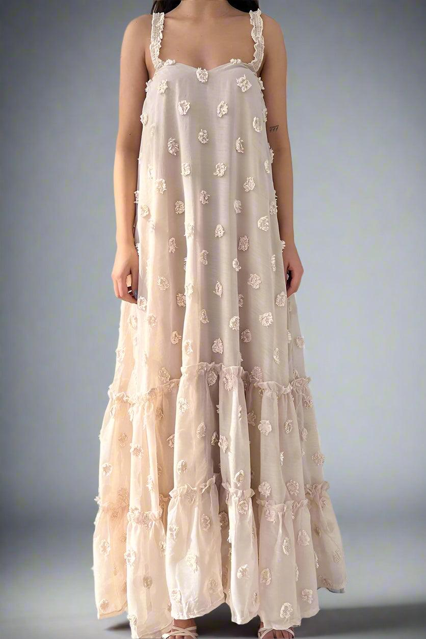 Daisy Loose-Fit Maxi Dress with Floral Décor and Flow Rebooters Maxi Women's Dresses