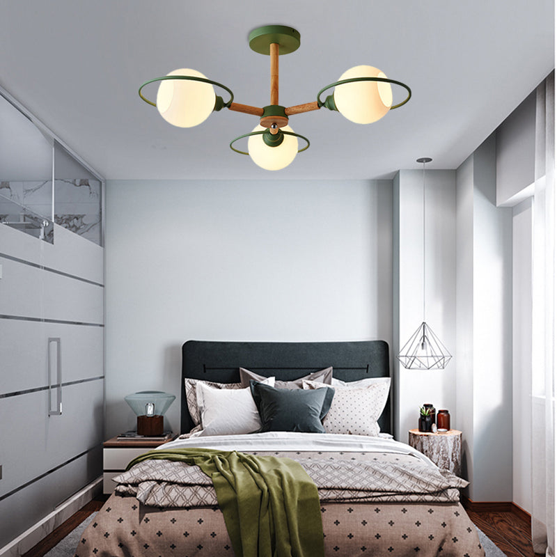 Simple Style Circle Hanging Pendant Fixture 3 Lights Iron Chandelier - Rebooters