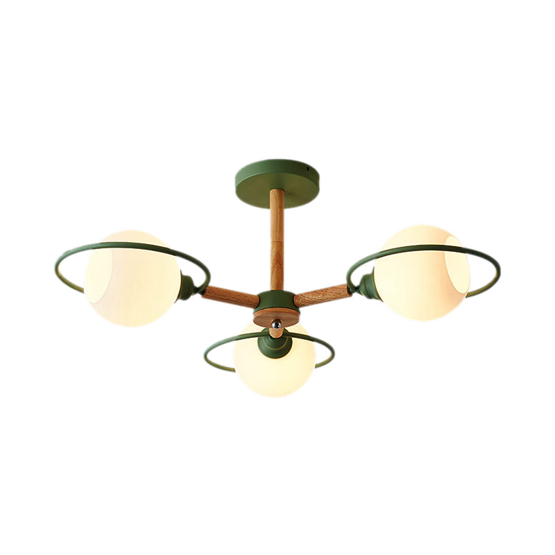 Simple Style Circle Hanging Pendant Fixture 3 Lights Iron Chandelier - Rebooters
