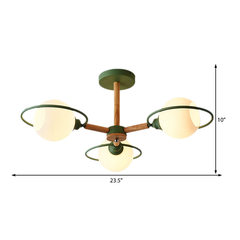 Simple Style Circle Hanging Pendant Fixture 3 Lights Iron Chandelier - Rebooters