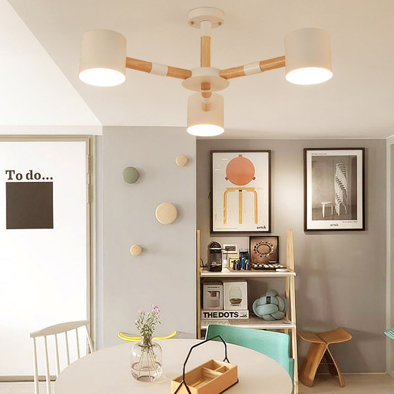 Metal and Wood Tapered Shade Hanging Lights for Dining Room - Rebooters