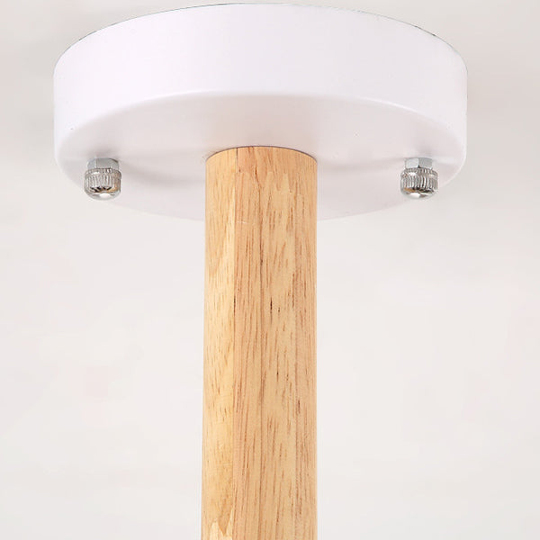 Metal and Wood Tapered Shade Hanging Lights for Dining Room - Rebooters