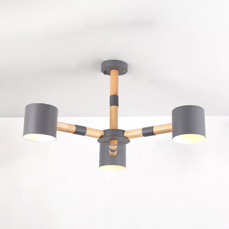 Metal and Wood Tapered Shade Hanging Lights for Dining Room - Rebooters