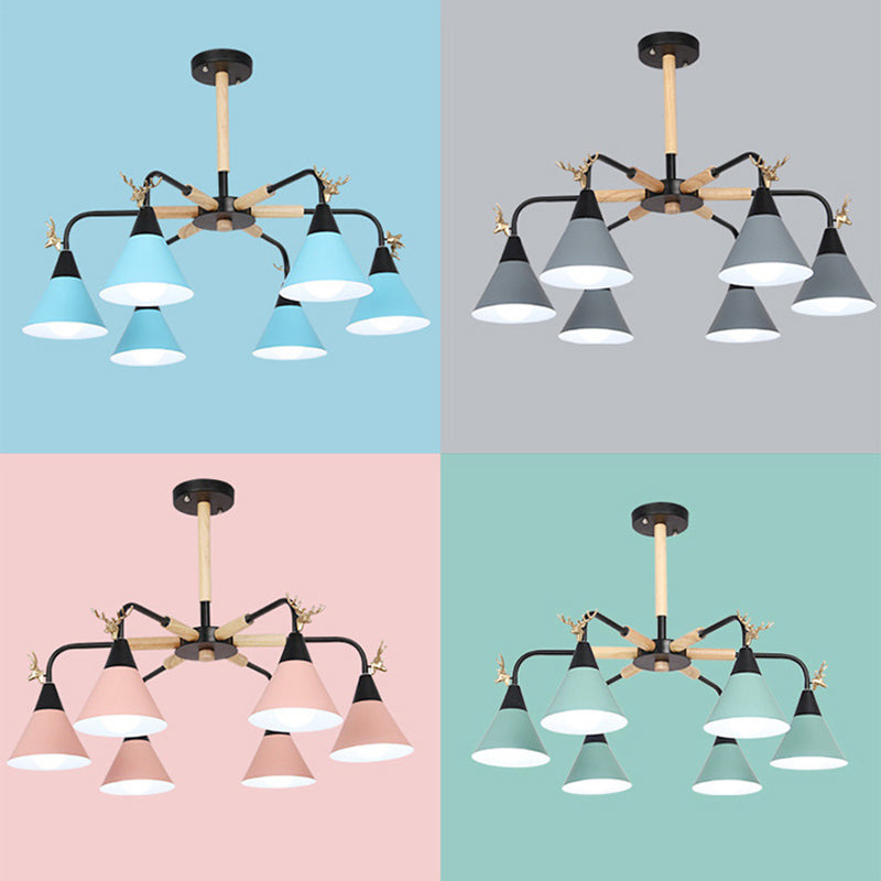 Macaroon Horn Shape Pendant Light Fixture Metal Hanging Lamp - Rebooters