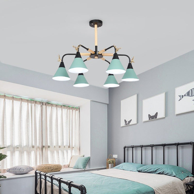 Macaroon Horn Shape Pendant Light Fixture Metal Hanging Lamp - Rebooters