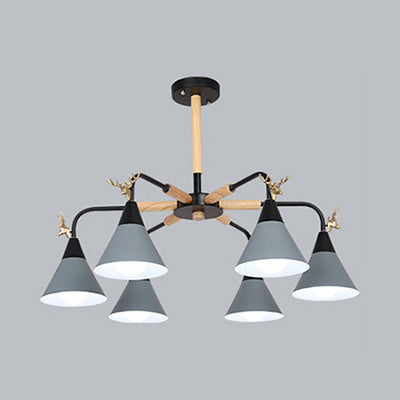 Macaroon Horn Shape Pendant Light Fixture Metal Hanging Lamp - Rebooters