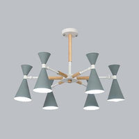 Scandinavian 6 Lights Hanging Horn Shade Metal Chandelier - Rebooters