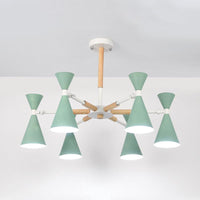 Scandinavian 6 Lights Hanging Horn Shade Metal Chandelier - Rebooters