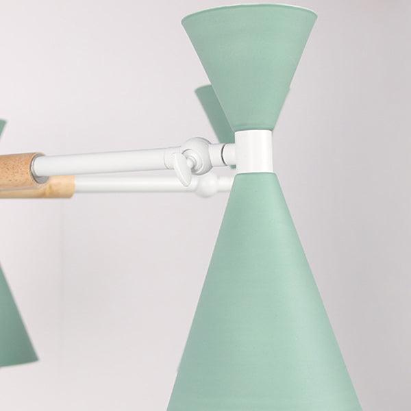 Scandinavian 6 Lights Hanging Horn Shade Metal Chandelier - Rebooters