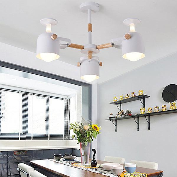 Simple Style Cylinder Hanging Lights Metal Pendant Lamp for Bedroom 28.5 Inch - Rebooters