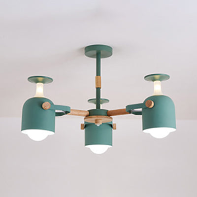 Simple Style Cylinder Hanging Lights Metal Pendant Lamp for Bedroom 28.5 Inch - Rebooters