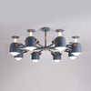 Cup Shape Bedroom Hanging Lamp Metal 8 Lights Modern Macaron Chandelier - Rebooters