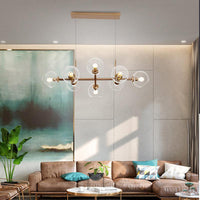 8 Bulbs Dining Room Island Lamp Modern Gold Hanging Light Kit - Rebooters