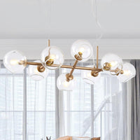 8 Bulbs Dining Room Island Lamp Modern Gold Hanging Light Kit - Rebooters