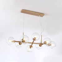 8 Bulbs Dining Room Island Lamp Modern Gold Hanging Light Kit - Rebooters
