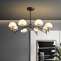 8 Heads Urn Chandelier Light Modern Opal Frosted Glass Lamp - Rebooters