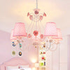Countryside Barrel Chandelier Lighting Fixture 5 Heads Fabric Pendant Ceiling Light - Rebooters