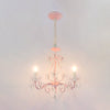 Candle Bedroom Ceiling Chandelier Traditional K9 Crystal Pink - Rebooters