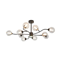 10 Heads Living Room Chandelier Lamp Modern Black Pendant Light - Rebooters
