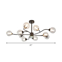 10 Heads Living Room Chandelier Lamp Modern Black Pendant Light - Rebooters