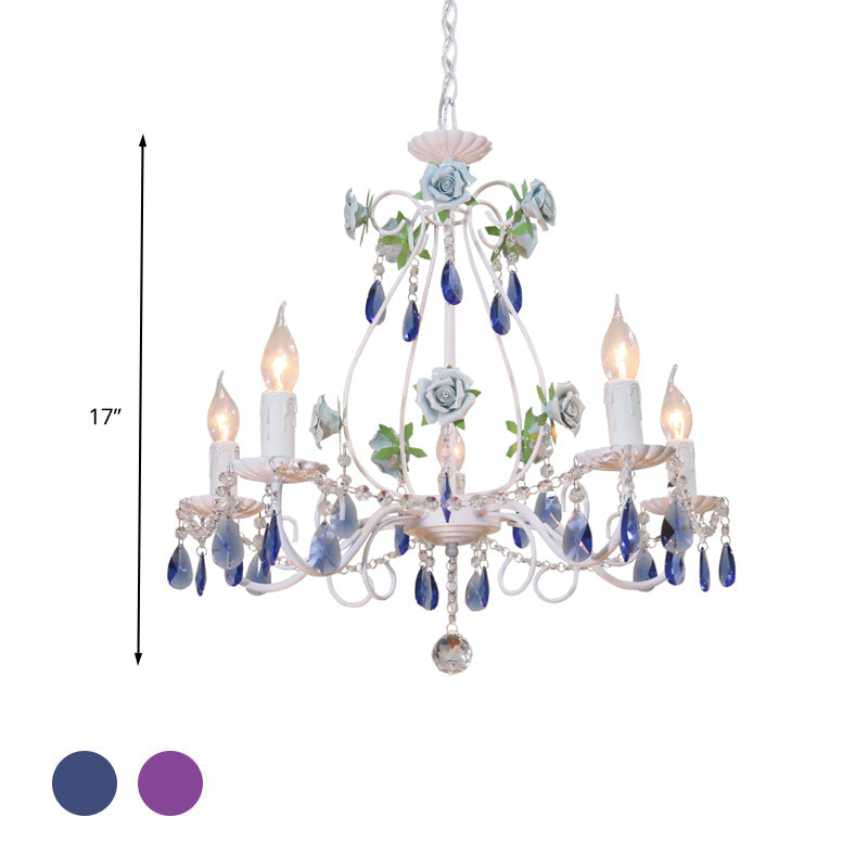 Countryside Candlestick Hanging Pendant 3/5/8 Heads Crystal Chandelier Lighting Fixture - Rebooters
