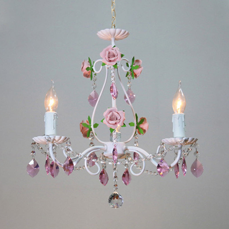 Countryside Candlestick Hanging Pendant 3/5/8 Heads Crystal Chandelier Lighting Fixture - Rebooters