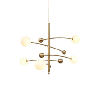 5 Bulbs Bedroom Chandelier Light Modern Gold Fixture - Rebooters