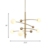 5 Bulbs Bedroom Chandelier Light Modern Gold Fixture - Rebooters