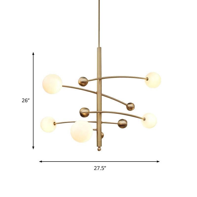 5 Bulbs Bedroom Chandelier Light Modern Gold Fixture - Rebooters