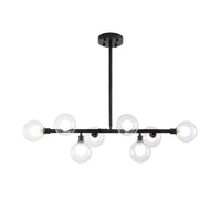 8 Heads Kitchen Island Lamp Contemporary Black Hanging Light - Rebooters