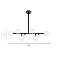 8 Heads Kitchen Island Lamp Contemporary Black Hanging Light - Rebooters