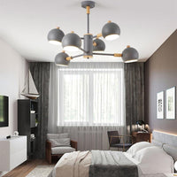 Bedroom Sphere Pendant Light Fixture Iron 6 Lights Modern Nordic Chandelier - Rebooters
